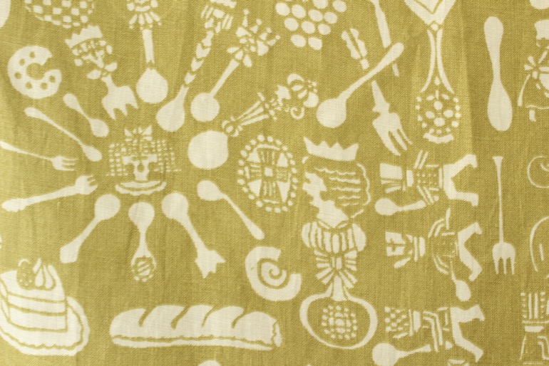 LINNETリネンプリント 一口女王キャベツー